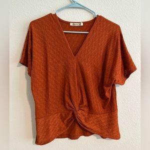 Burnt Orange Knot Blouse